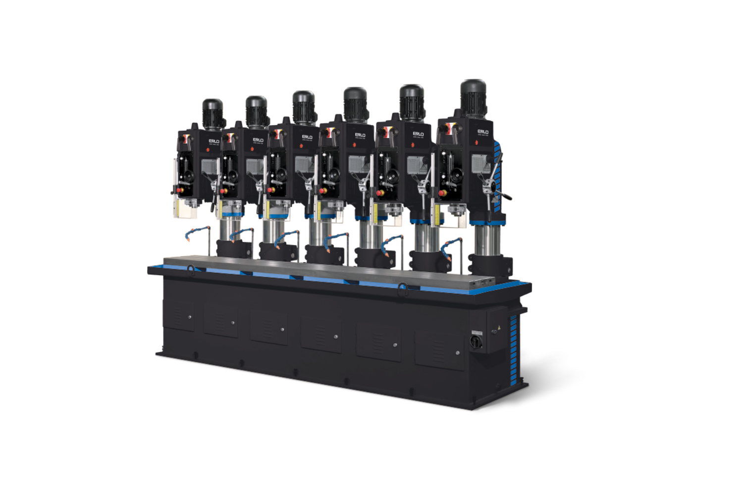Erlo Group diseña y fabrica soluciones personalizadas de taladrado industrial en formato de batería de taladros, roscadoras y fresadoras